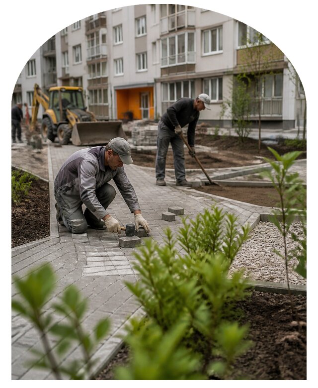 Благоустройство двора многоквартирного дома в Ленинске-Кузнецком